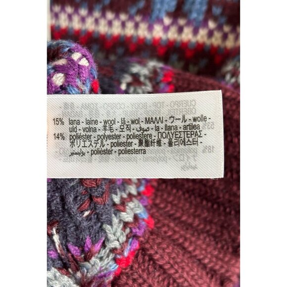 Zara Womens Oversized Contrasting Knit Jacquard Sweater Purple Beige Size S - Picture 9 of 10